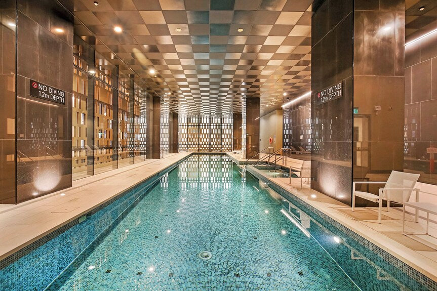 Indoor pool at 888 Collins in Melbourne. 