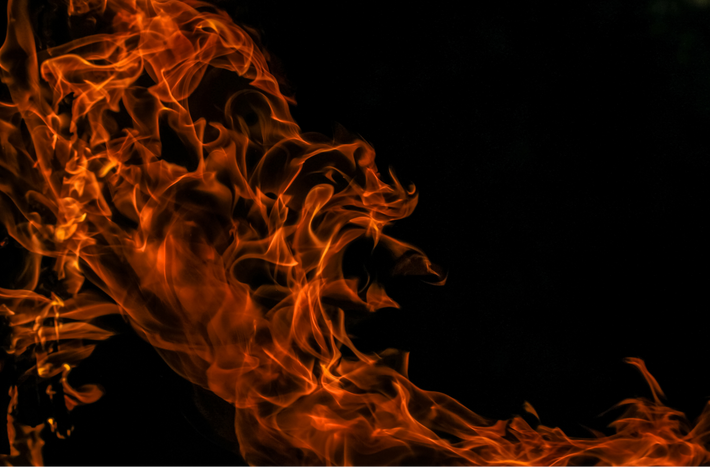 Abstract orange flames on a black background