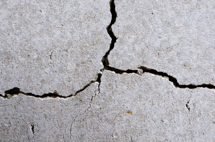 Crack in a concrete surface