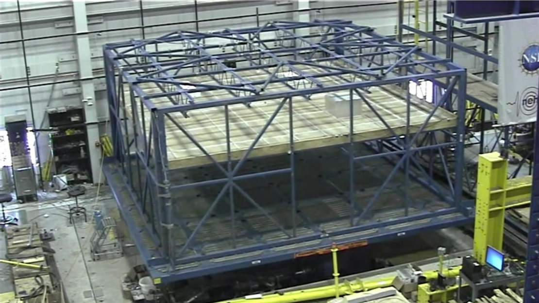 Studform Kwikloc System undergoing the Shaker Table Test. 