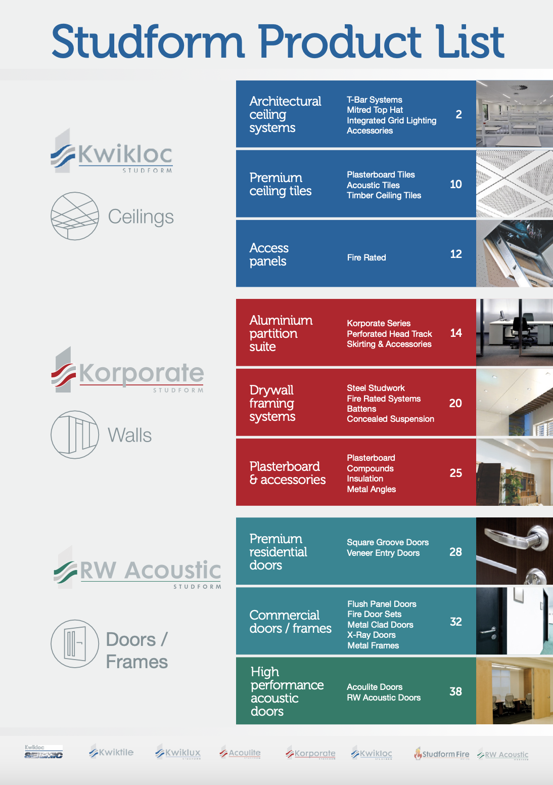 Studform Product List